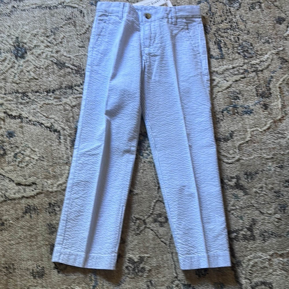 Janie and Jack White Textured Kids Formal Pants